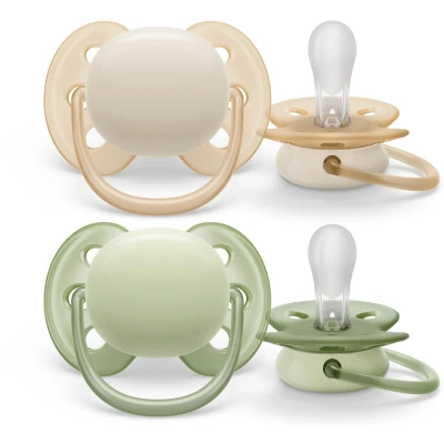 Bild av Philips Avent Ultra Soft Napp 0 6m 2 Pack, Grön/Brun