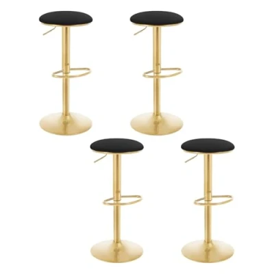 Bild av WOLTU 4 x barstol med fotstöd ergonomisk 360 vridbar pall höjdjusterbar diskpall för Bistro kök bar café 6182 cm BH302 sz