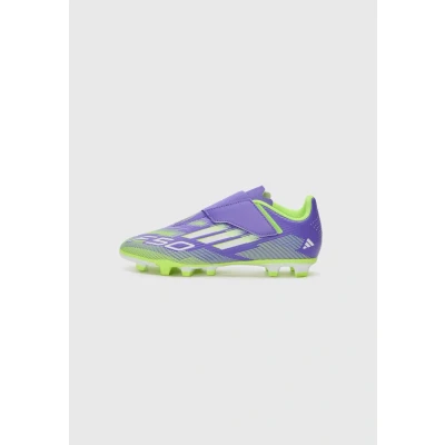 Bild av adidas Unisex Barn F50 CLUB hook and loop Firm Ground/Multi Ground Football Boots Kids, purple rush/ftwr white/lucid lemon, 34 EU
