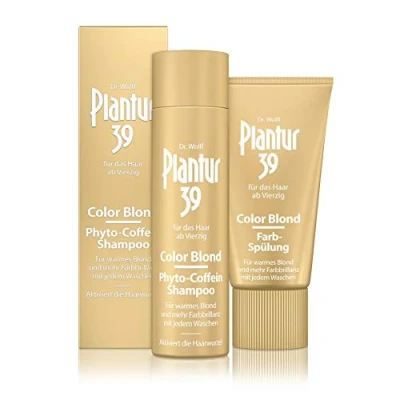 Bild av Plantur 39 Color blond Phyto Coffeinschampo, 250 ml färgbalsam, 150 för varm i varje tvätt Mot menopausal håravfall