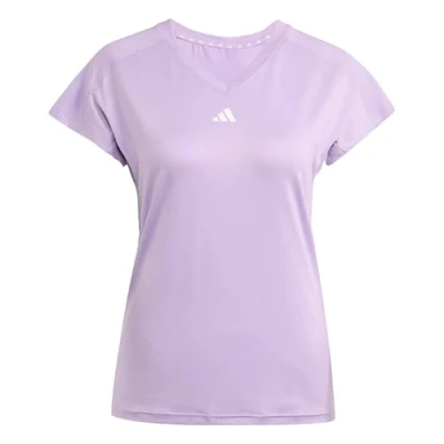 Bild av adidas Kvinnor AEROREADY Train Essentials Minimal Branding V Neck Tee, powder plum/white, M