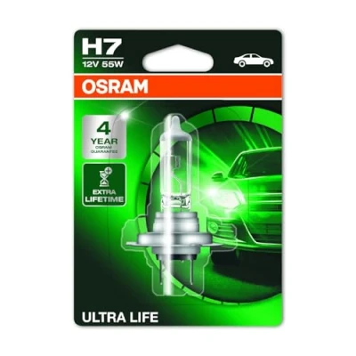 Bild av OSRAM ULTRA LIFE, H7, Halogenstrålkastarlampa, 64210ULT 01B, 12V, Blister (1 Pieces)