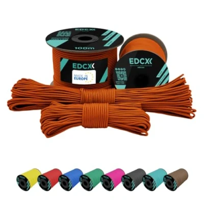 Bild av EdcX 2 mm Nylon Paracord 275 (50 och 100 m) 100% nylonrep, 3 tråds sladd, Nylonsnöre i många färger
