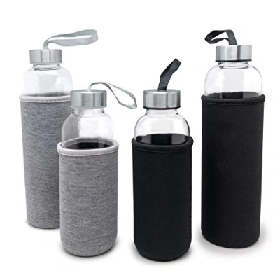 Bild av Glasflaska i neopren 400 ml. grå