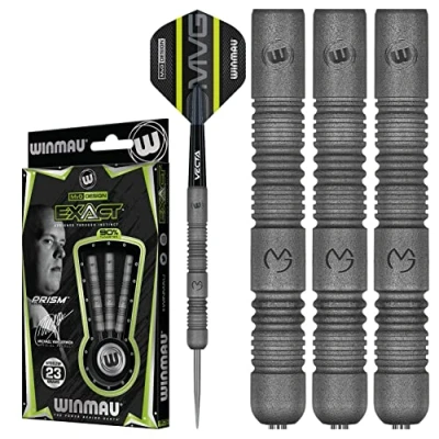 Bild av WINMAU Dartset Michael Van Gerwen MvG exakta stålspetspilar inkluderar dartflyg och stjälkar, finns i 21,5 g, 23 24 g 25 professionell 90 % volframdartsats,
