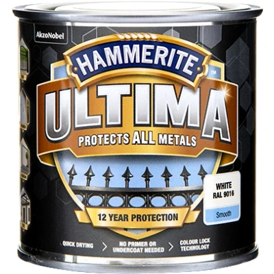 Bild av Hammerite Hammarlack Ultima Vit 250 ml Rostskyddsfärg / Metallfärg