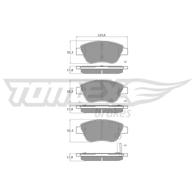 Bild av TOMEX brakes TX 15 20 Jeu de plaquettes frein Essieu avant avec indicateur d&#039;usure OPEL: Corsa D 3/5 portes, Adam, FIAT: Panda II 5 portes
