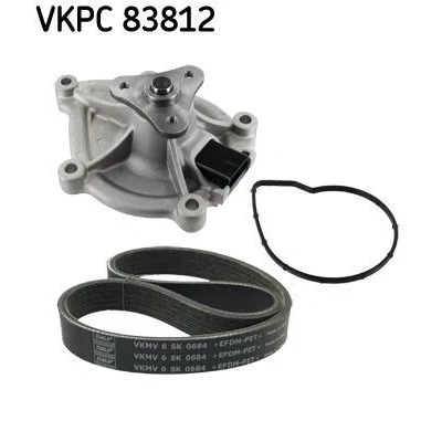 Bild av SKF VKMC 33843 Pompe à eau+Jeu de courroie trapézoïdale nervures avec joints CITROËN: Berlingo II, C3 Picasso, PEUGEOT: 207 3/5 portes