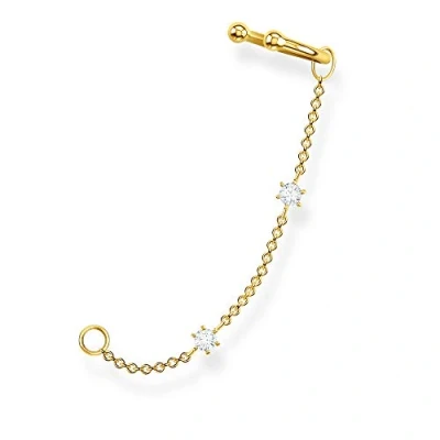 Bild av Thomas Sabo boucle d&#039;oreille unique pierres blanches argent plaqué or EC0021 414 14