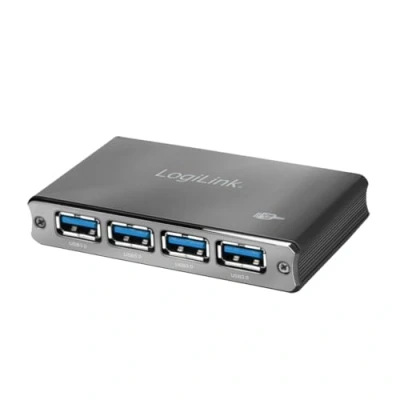 Bild av LogiLink UA0282 USB 3.0 Hub 4 port med överströmsskydd svart/aluminium