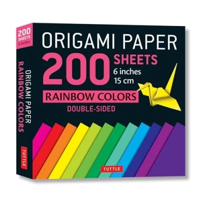 Bild av Origami Paper 200 Sheets Rainbow Colors 6&quot; (15 cm): Tuttle Paper: Double Sided Printed with 12 Different Color Combinations (Instructions for 6 Projects Included)