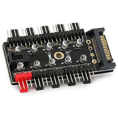 Bild av PUSOKEI PC Chassis Fan Hub PWM Control 12V CPU Cooling Splitter Controller 4 Pin SATA / 4D For Motherboard 3Pin 4Pin Fan(SATA)