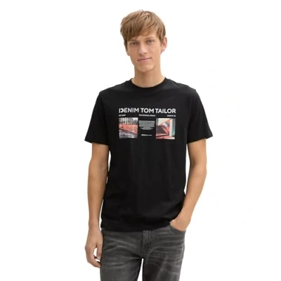 Bild av TOM Tailor Denim Photo Tshirt med print, Storlek: Small, Black