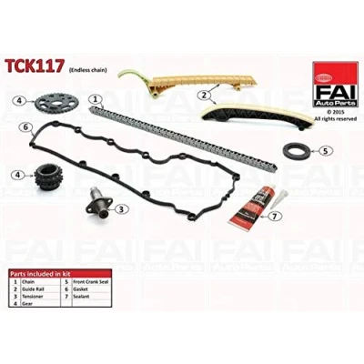 Bild av FAI AutoParts TCK117 Jeu de distribution à chaînes avec joints, roues dentées Simplex, Chaîne vélo MERCEDES BENZ: Classe A, Vaneo
