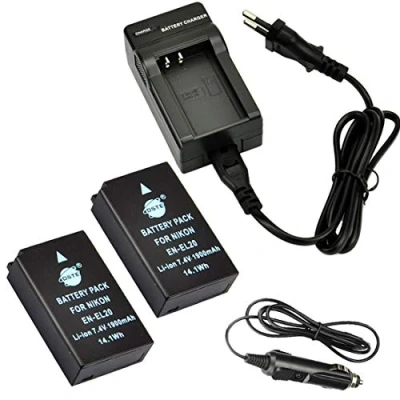 Bild av DSTE® (2 pack) Ersättningsbatteri och DC125E reseladdare kompatibel med Nikon EN EL20 EL20A Coolpix A 1 J1 J2 J3 AW1 S1 V3 digital kamera