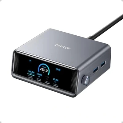 Bild av Anker Prime 250W GaN bordsladdare (6 portar), fyra USB C portar (140W Max), för MacBook, bärbar dator, iPad Pro, iPhone 15 serien