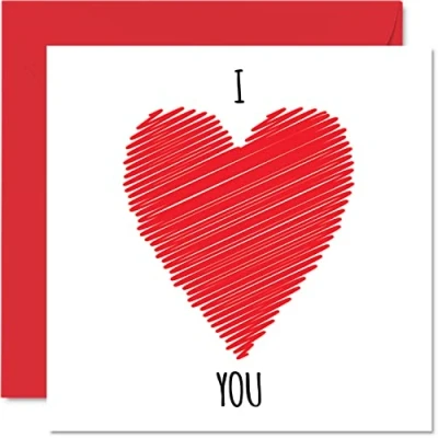 Bild av Alla hjärtans dag kort för henne honom I Love You dagkort flickvän pojkvän fru make partner, 145 mm x kärlek hjärta romantisk årsdag gratulationskort fästmö