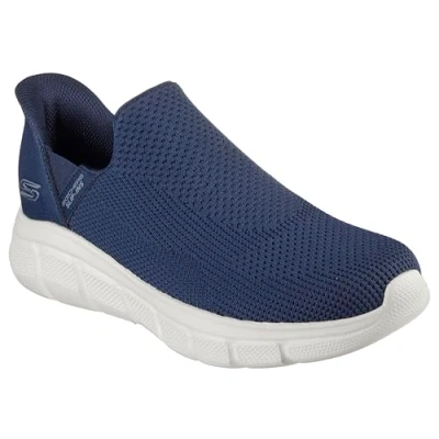 Bild av Skechers Herr handsfree Slip ins BOBS B Flex Resilient Edge sneakers, Marinblå textil, 9 UK, 43 EU