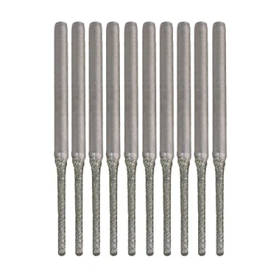 Bild av BQLZR 1,2 mm silver förlängda ädelstenar diamantborr bitar bowlder pärlor smycken agat hål borrbitar diamantbelagd spets paket med 10