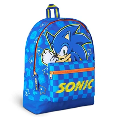 Bild av Sonic The Hedgehog Skolväska barn ryggsäck för pojkar Blå stor kapacitet skolresor sport bokväska 2 fickor soniska gåvor pojkar,
