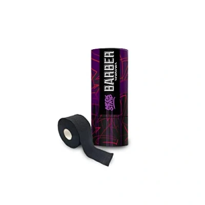 Bild av barber Marmara halsskydd svart frisör engångsbruk 1 stång 5 rullar vardera 100 ark nackpapper frisörtillbehör halsband reprullar Boyunbandi Sihah Neck Strip, svart, M
