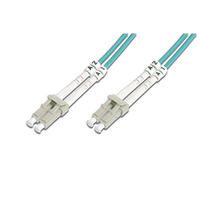 Bild av DIGITUS DK 2533 15/3 Fiberoptisk Kabel OM3 15 m LC till Duplex 1/10/40/100 Gbit/s MM Multimode LAN Fibertyp: 50/125 µ Turkos (Aqua)