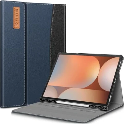 Bild av Fintie Fodral för Samsung Galaxy Tab S10 Plus/S9 FE+ Plus 12,4 tums surfplatta, folio skyddsfodral med multivinkelvisning, S pennhållare och dokumentfack, marinblå