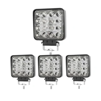 Bild av WELLIT 4 x LED arbetsstrålkastare, 48 W, extra strålkastare 12 V 24 V, backljus för traktorer och grävmaskiner (4 W)