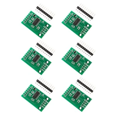 Bild av HALJIA Vikttryckssensormodul, ADN1903056, 24 bitars precision HX711, 2 kanals lastcell kompatibel med Arduino, ytmontering, 6 st ingår