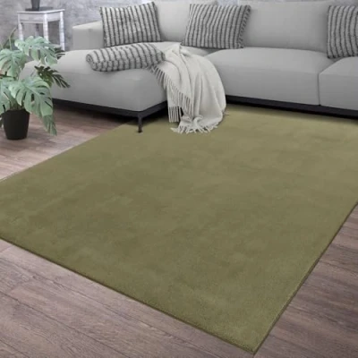 Bild av Matta Vardagsrum Stor Enfärgad Modern Design Tvättbar, Färg: Ljusgrön, Storlek:140x200 cm