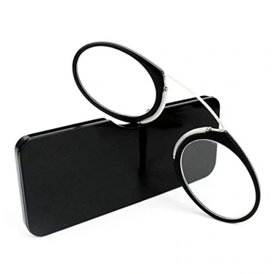 Bild av Unisex läsglas kompakta synhjälpmedel mini nose clip strykfria läsglasögon halkfria läshjälp alltid till hands (svart, +1,5)