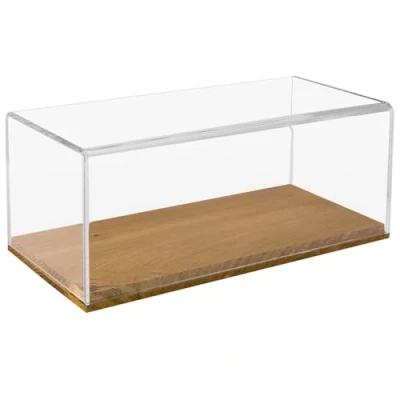 Bild av HMF Akrylmonter/ vitrin med träbas för modellbilar, transparent, 34 x 16 14 cm, 46874