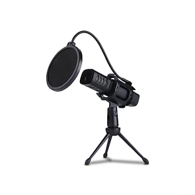 Bild av NK Streaming mikrofon USB kondensatormikrofon med stativ och popfilter för PC/Mac/PS4 5, bred kompatibilitet, Plug &amp; Play (Streaming, Podcast, Youtube, Discord)