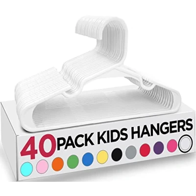 Bild av Utopia Home Barnhängare 11,5 tums babyhängare i plast för garderoben kläder och spädbarnshängare Idealisk daglig standard användning (Vit, 40 Pack)