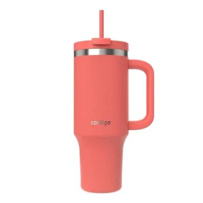 Bild av Contigo Streeterville tumlare 1 200 ml med handtag rostfritt stål vakuumisolerad vattenflaska sugrör och lock kall i 29 timmar resemugg termisk flaska BPA fri