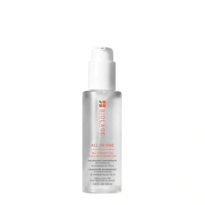 Bild av Biolage, Allt i ett, olja med flera fördelar, alla hårtyper, återfuktar och skyddar, berikad moringaolja, vegansk formula, 100 ml