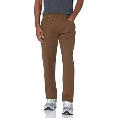 Bild av Amazon Essentials herr atletisk passform 5 ficka stretch twillbyxor (finns i stora och långa), brun, 32W/32L