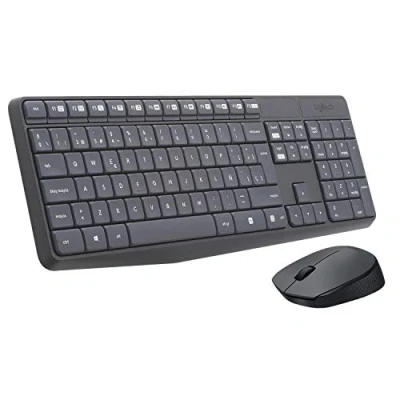 Bild av Logitech MK235 Combo med trådlöst tangentbord och mus för Windows, Layout Spanska QWERTY Grå