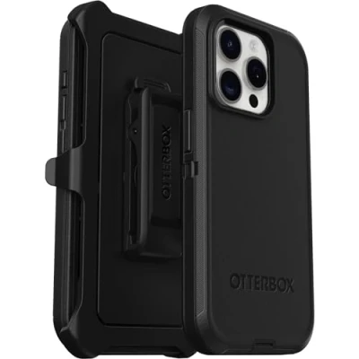 Bild av Otterbox Defender skal för iPhone 15 Pro, extra stöttåligt, fallsäkert, skyddande skal, testad till militärstandard x5, Svart
