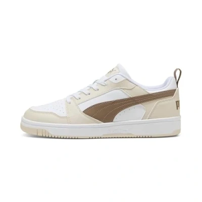 Bild av Puma Unisex Rebound V6 låga sneakers, Vit Totally Taupe Alpine Snow, 7.5 UK, White 41 EU