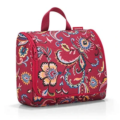 Bild av reisenthel toiletbag XL praktisk necessär med krokar, vattenavvisande material, paisley ruby, 59 cm, Kosmetisk väska