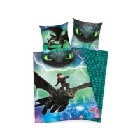 Bild av Herding DREAMWORKS DRAGONS påslakanset, vändmotiv, påslakan 135 x 200 cm, örngott 80 bomull/Renforcé