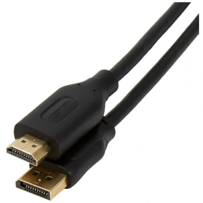 Bild av Amazon Basics DisplayPort till HDMI bildskärmskabel, enkelriktad, 4k vid 30 Hz, 1920 x 1200, 1080p, guldpläterade kontakter, 4,5 m, svart