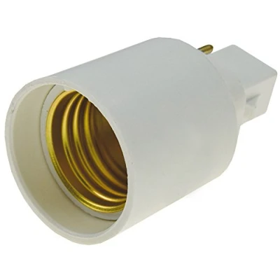 Bild av Lampsockel adapter, plast G24 universell d1,d2,d3 till E27 LED lampa upp 25 watt plastram lampadapter lampbas för lampor, glödlampor, energisparlampor (G24 E27)