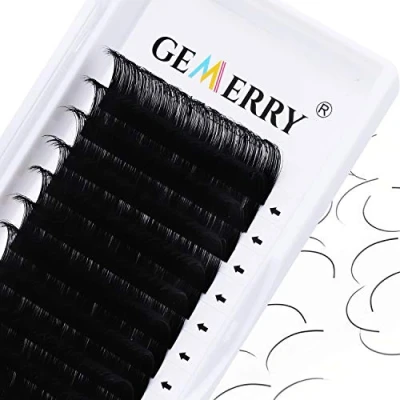 Bild av Individual Eyelash Extensions 1:1 Classic Lashes 8 14mm C Curl, 0.05 Black, Plain Silk Lashes, Extra Long Knotless by GEMERRY (0.05 Curl 14mm)
