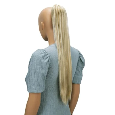 Bild av CAISHA 65cm Hårstycke Fläta Hästsvans Hårförlängning Rak Blond Mix PH615