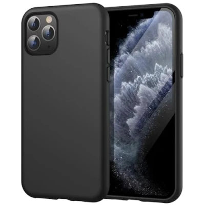 Bild av JETech Silikon Skal för iPhone 11 Pro Max 6,5 Tums, Silky Soft Touch med Hela Kroppen, Stötsäker Case Mikrofiberfoder (Svart)