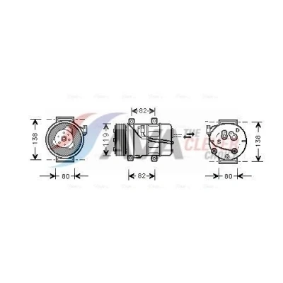 Bild av PRASCO VOAK054 Compresseur De Climatisation DKS17CH PAG 100 R 134a VOLVO: S60 I, V70 2, S80 I