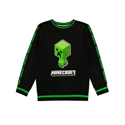 Bild av Minecraft Pojkar Sweatshirt Creeper Svart 140