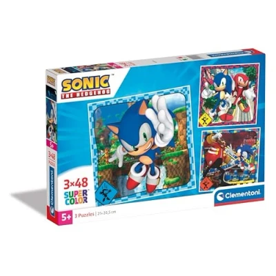 Bild av Clementoni Jigsaw Puzzle Super Color Square Sonic 3x48pcs. Golv